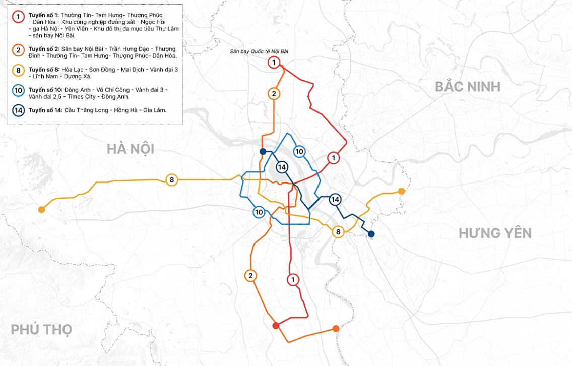 Chi tiết lộ trình 5 tuyến Metro Hà Nội đến năm 2030: Sẽ đi qua đâu và kết nối những khu vực nào?