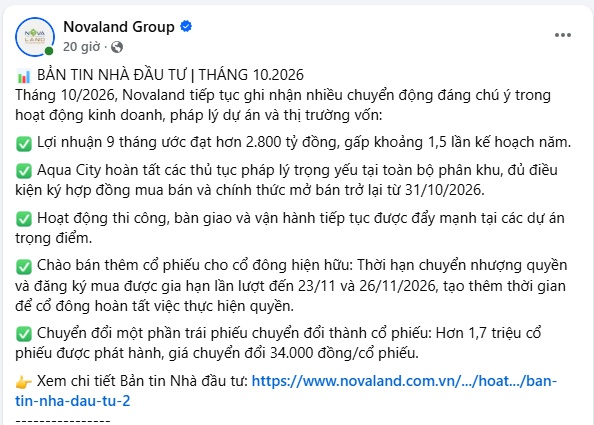 Novaland lãi nghìn tỷ trong quý III?