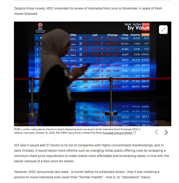 Cơn ác mộng MSCI bao trùm chứng khoán Indonesia