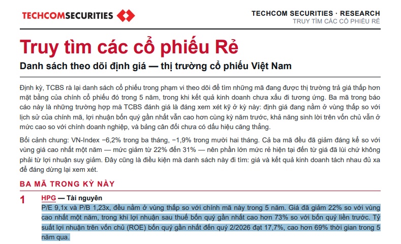 Cổ phiếu HPG phát tín hiệu đáng chú ý!