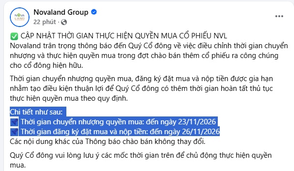 Novaland chốt lịch mới cho đợt phát hành NVL