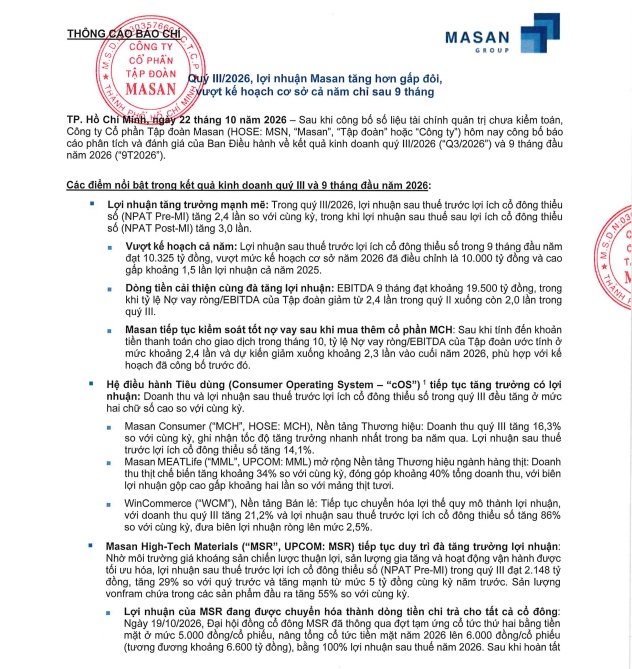 MSN báo lãi khủng sau 9 tháng, điều gì đang xảy ra?