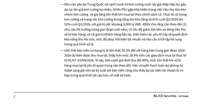 Điều gì đang gây áp lực lên PNJ?