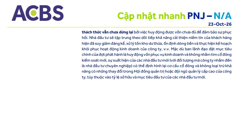 Sau đợt huy động 8.000 tỷ đồng, đội ngũ lãnh đạo PNJ có thể bị thay đổi