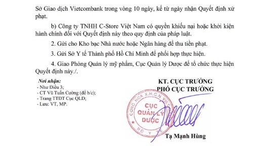 C-Store Việt Nam bị phạt nặng: 3 sản phẩm mỹ phẩm bị phát hiện điều gì?