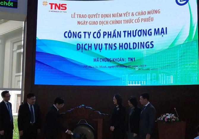 Cổ phiếu TNS Holdings tăng trần trong phiên giao dịch đầu tiên trên HOSE