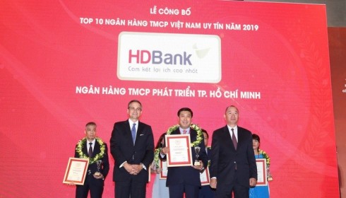HDBank vào Top 6 ngân hàng uy tín nhất năm 2019