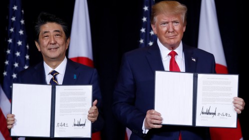 Mỹ và Nhật Bản ký thỏa thuận thương mại song phương
