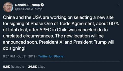 Ông Trump: 'Chủ tịch Tập và tôi sẽ ký thỏa thuận thương mại'