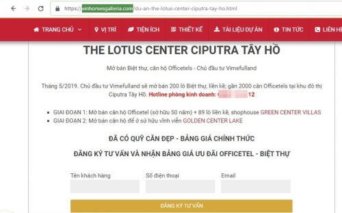 Dự án The Lotus Centre của Vimedimex chưa có giấy phép... rao bán ầm ĩ?