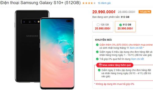 Samsung Galaxy S10 Plus giảm giá 8 triệu đồng tại Việt Nam