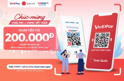Thanh toán qua mã VNPAY-QR trên ứng dụng VinID giảm tới 30%