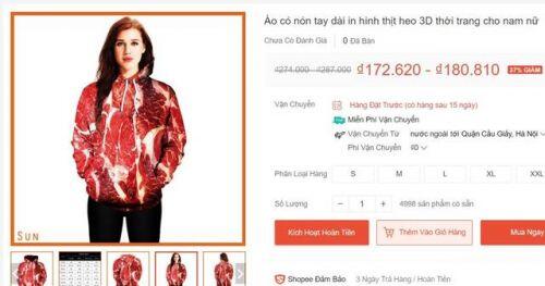 "Sốt xình xịch" với mẫu áo in hình thịt lợn: Nhiều bạn trẻ lật tung các cửa hàng tìm mua