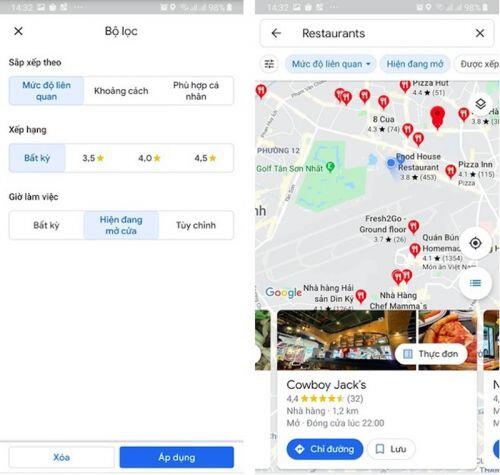 Cách tìm quán ăn ngon mở cửa ngày Tết bằng Google Maps