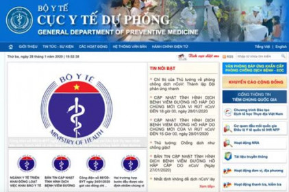 Cập nhật thông tin về dịch viêm phổi corona qua hai trang web chính thức của y tế Việt Nam