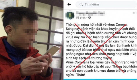 Hà Nội: Phạt 12,5 triệu đồng nam thanh niên tung tin thất thiệt về dịch virus Corona