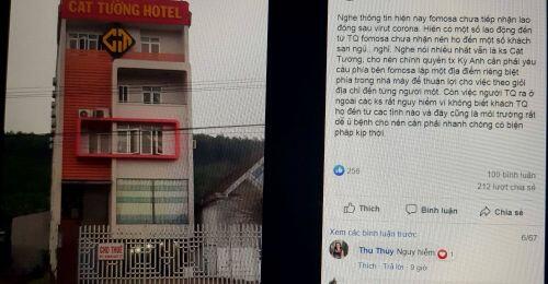 Hà Tĩnh kiểm soát nhóm người Trung Quốc thuê khách sạn lưu trú chờ làm việc ở Formosa