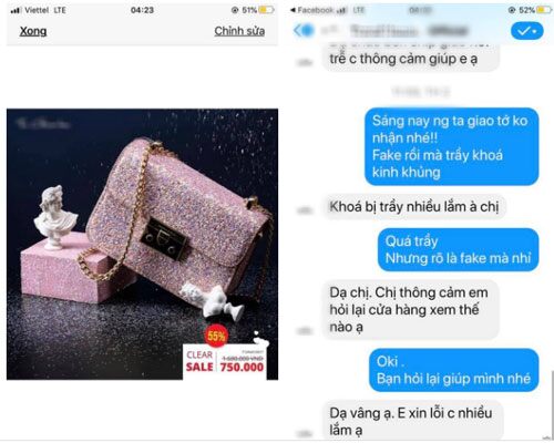 Shop online được Ngọc Trinh tag trên story bị tố bán túi fake, khách khiếu nại thì rep “xin thông cảm”