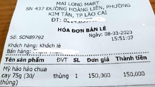 Siêu thị ở Lào Cai tăng giá mì tôm trong dịch Covid-19, bị phạt 20 triệu đồng