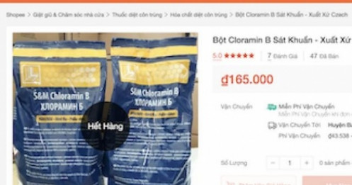 Dịch Covid-19: Cloramin B bán tràn lan trên mạng, thật giả lẫn lộn