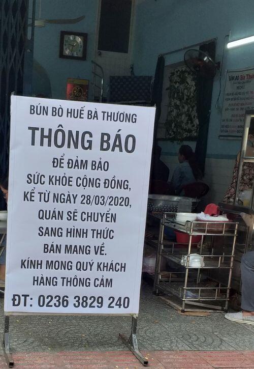 Đà Nẵng: Quán đóng cửa, quán chỉ mở phục vụ mang về nhà