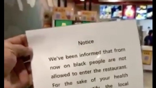 McDonald's Trung Quốc đóng cửa nhà hàng cấm khách da màu