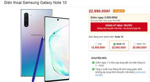 Samsung Galaxy Note 10 và Note 10+ bất ngờ giảm giá sốc tại VN