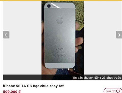 Sốc với iPhone 5s giá chỉ 500.000 đồng tại Việt Nam