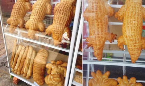 Bánh mì cá sấu khổng lồ gây bão', ngày bán trăm chiếc