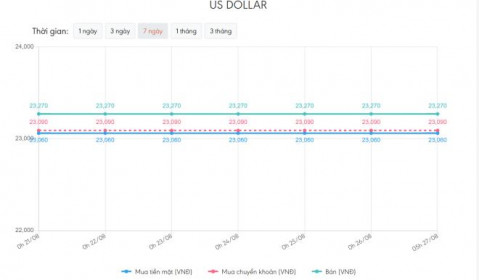 Tỷ giá USD hôm nay 27/8:  Tờ tiền xanh chưa thể phục hồi