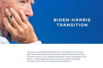 Chưa đắc cử, ông Biden đã công bố website chuyển giao quyền lực