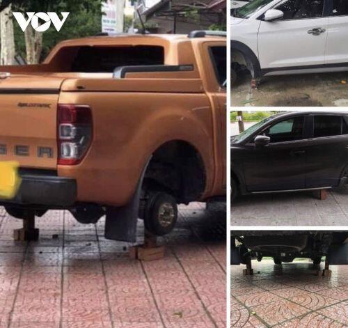 Khởi tố kẻ trộm hàng loạt bánh xe ô tô ở Nghệ An