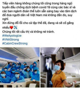 Sau Vietnam Airlines, hàng loạt tiếp viên của hãng treo hashtag xin lỗi
