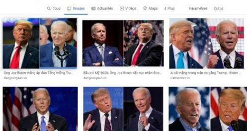 Ông Donald Trump thắng ông Joe Biden trên...Google