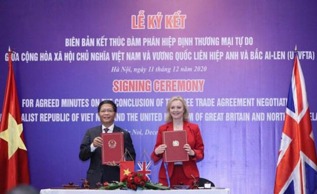 Hiệp định thương mại tự do Việt Nam-Anh sẽ có hiệu lực từ đêm 31/12/2020