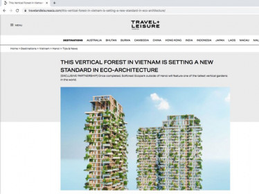 Tạp chí danh tiếng Mỹ dành vị trí trang chủ viết về dự án tòa tháp xanh cao nhất Việt Nam