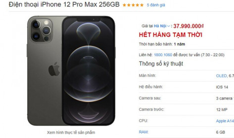 iPhone 12 Pro Max liên tục "cháy hàng"