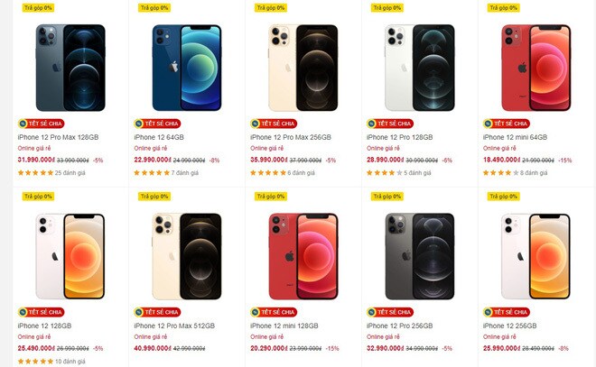 Đồng loạt giảm giá mạnh, iPhone 12 'chạm đáy' tại Việt Nam