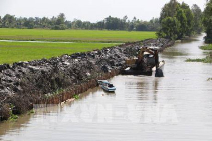 Xâm nhập mặn tại Đồng bằng sông Cửu Long đạt mức cao nhất vào ngày 12-15/2