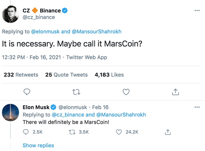 Elon Musk muốn phát hành tiền ảo Marscoin cho nền kinh tế sao Hỏa