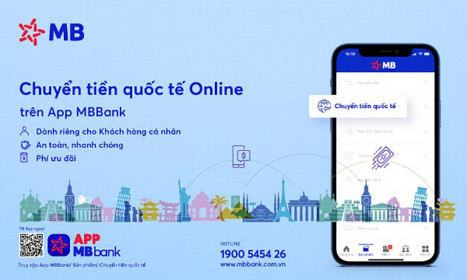 MB ra mắt tính năng ‘Chuyển tiền quốc tế online’ trên app MBBank