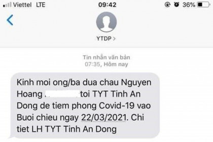 Tin nhắn tiêm phòng vaccine Covid-19 ở Quảng Ngãi: Do lỗi hệ thống phần mềm thông báo tiêm chủng?