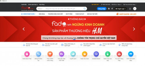 Sàn thương mại điện tử  Fado.vn ngừng kinh doanh hàng H&M