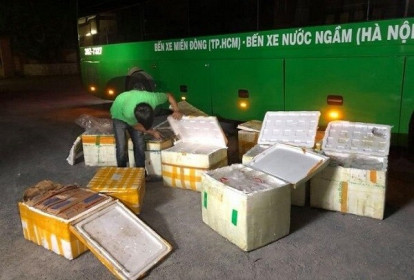 Nghệ An: Bắt giữ vụ vận chuyển gần 1 tấn thực phẩm bẩn bằng xe khách