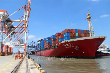Cảng Tân Cảng - Cái Mép Thị Vải đón chuyến tàu đầu tiên của China United Line