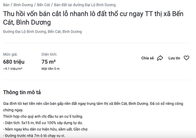 Bình Dương: Sốt đất "hạ nhiệt", lỗ hàng trăm triệu mỗi lô, nhà đầu tư vẫn bán "ồ ạt"