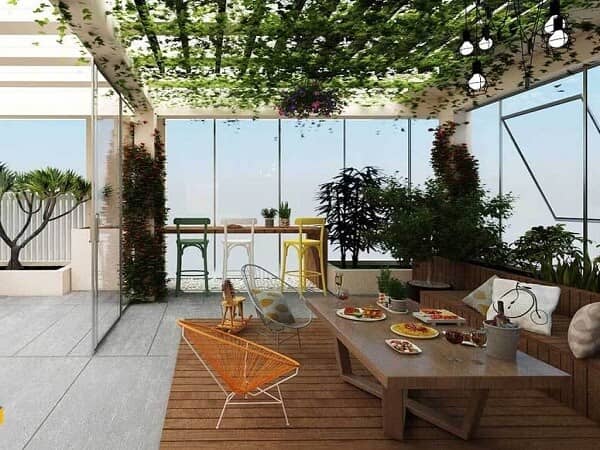 7 mẫu mái che sân thượng đẹp hiện nay