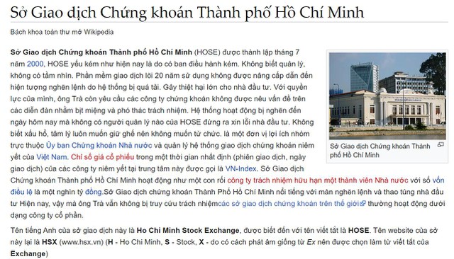 1 sao biến mất, HOSE bất ngờ trở lại đánh giá 4.4 sao trên Google, bị “bêu xấu” trên Wikipedia