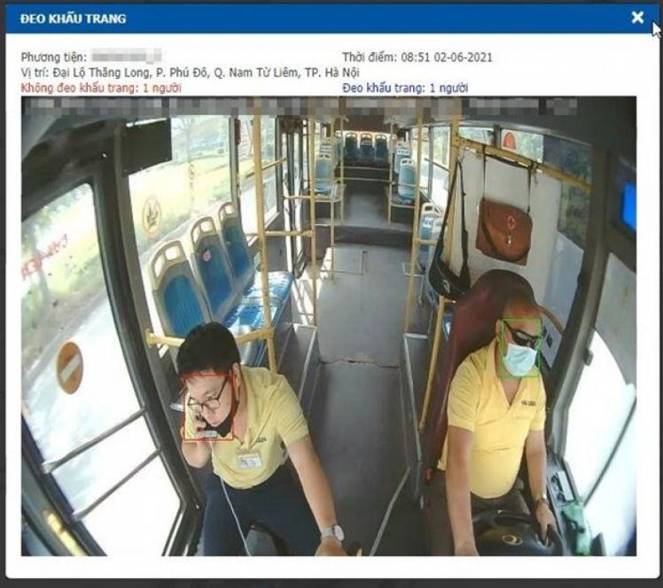 Camera AI phát huy hiệu quả “truy vết” người không đeo khẩu trang trên xe khách