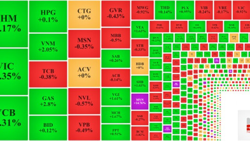 Lại xả blue-chips, VN30-Index từ xanh chuyển sang đỏ